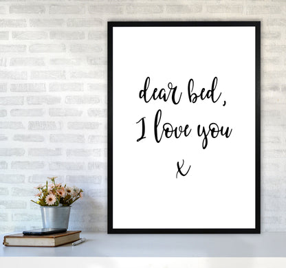 Skorter | Dear bed, I love you Framed typography wall art print