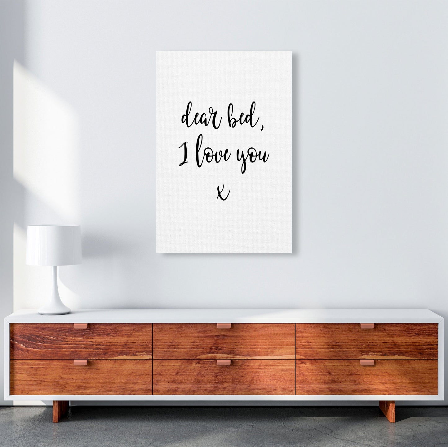 Skorter | Dear bed, I love you Framed typography wall art print