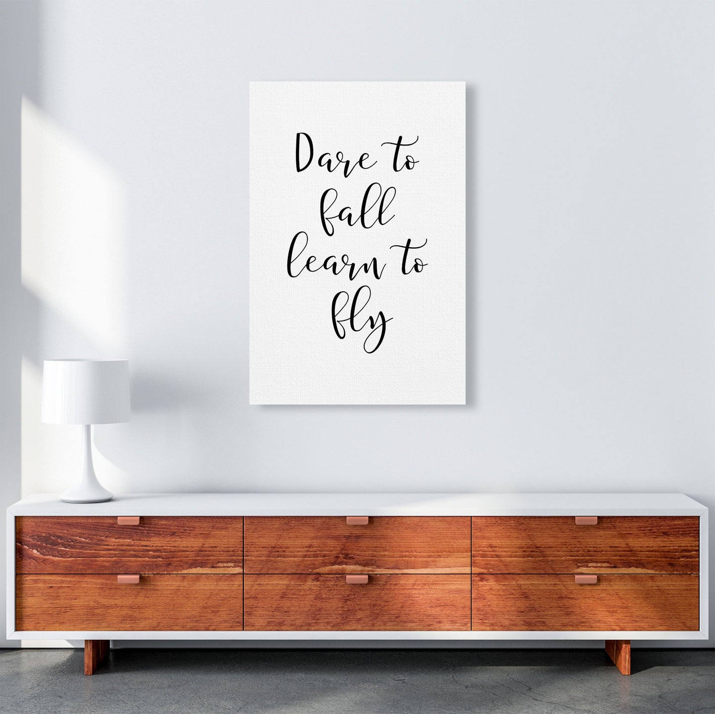 Skorter | Dare To Fall Dream To Fly Framed Typography Wall Art Print