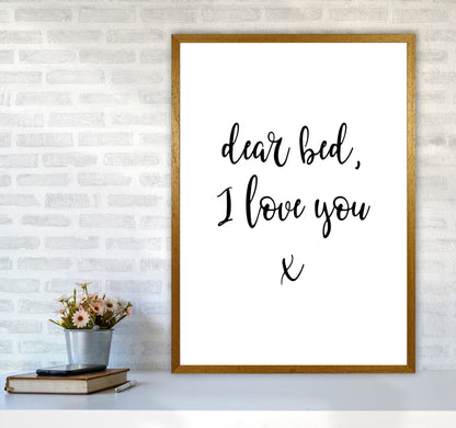 Skorter | Dear bed, I love you Framed typography wall art print