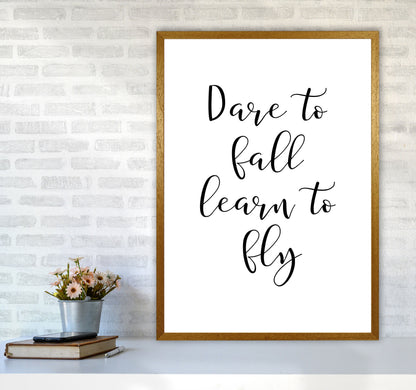 Skorter | Dare To Fall Dream To Fly Framed Typography Wall Art Print