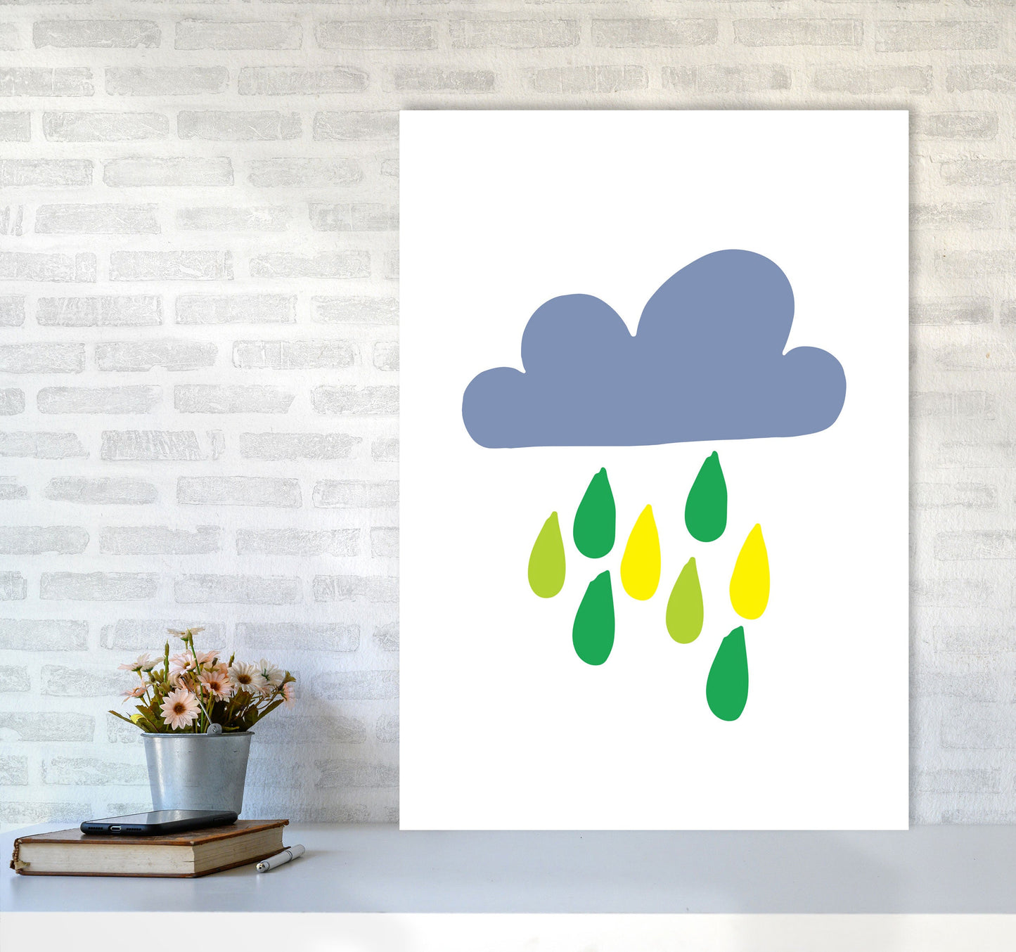 Skorter | Dark Blue Rain Cloud Soothing Print