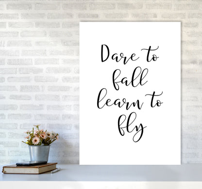 Skorter | Dare To Fall Dream To Fly Framed Typography Wall Art Print