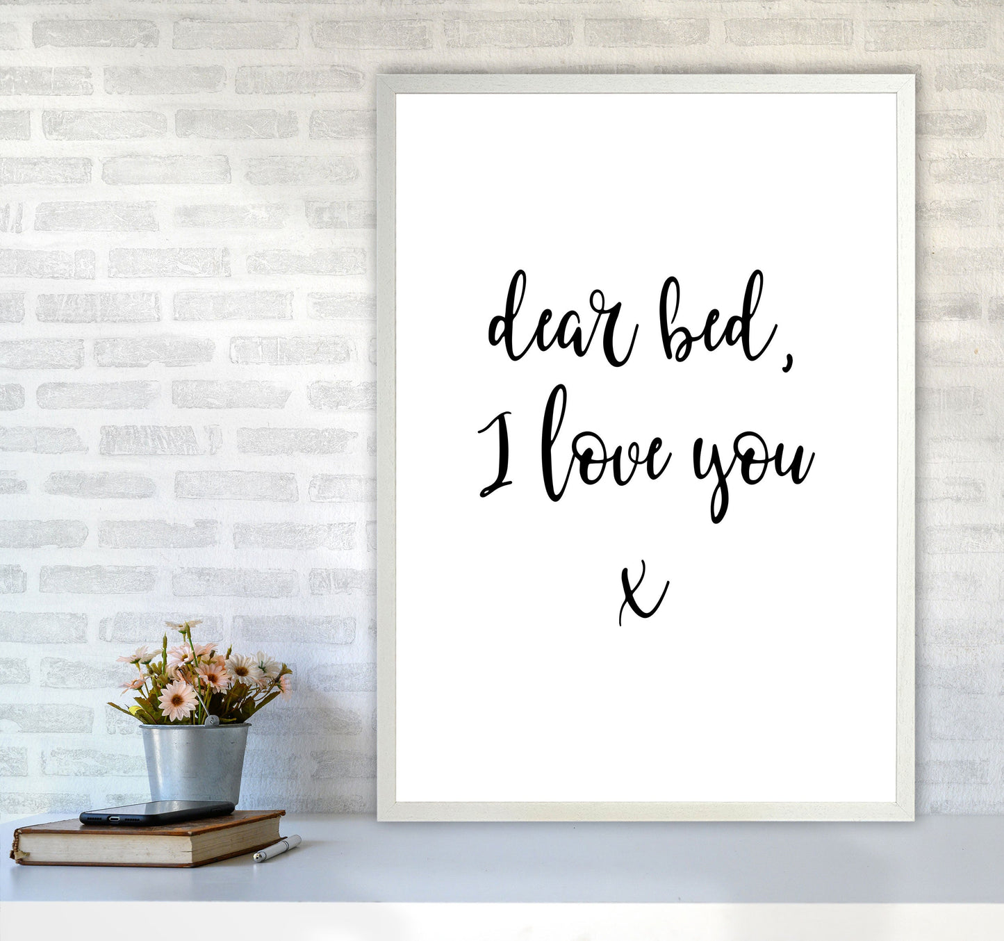 Skorter | Dear bed, I love you Framed typography wall art print