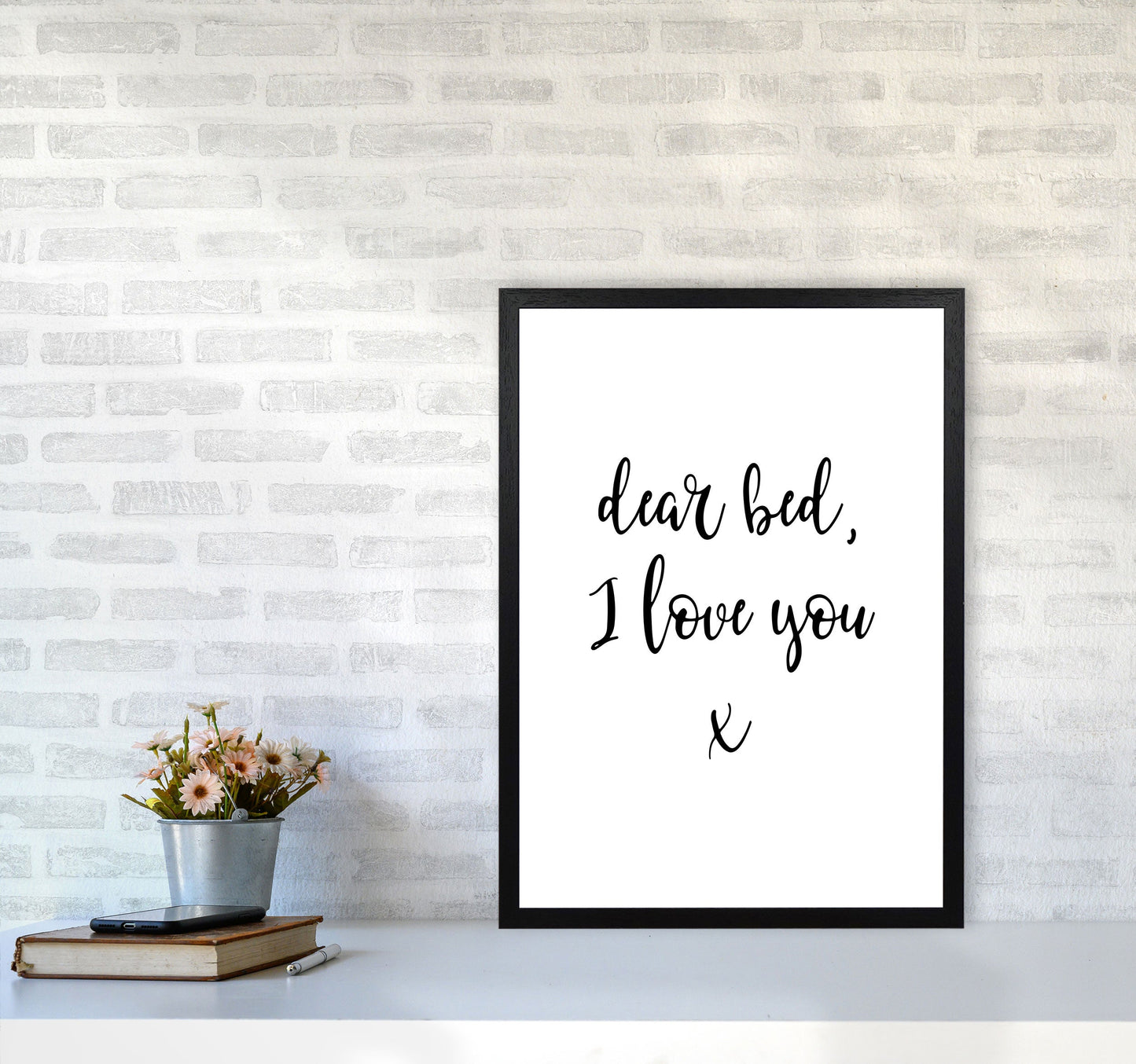 Skorter | Dear bed, I love you Framed typography wall art print