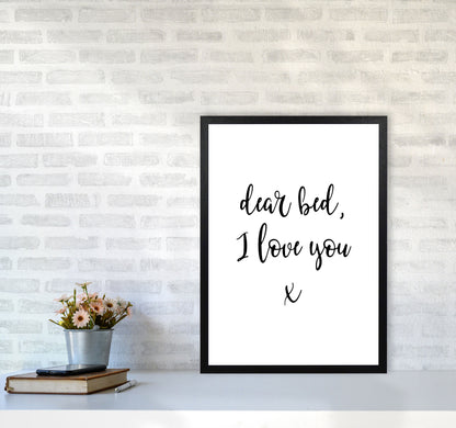 Skorter | Dear bed, I love you Framed typography wall art print