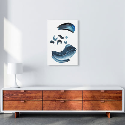 Skorter | Dark Blue and Gray Abstract Brushstrokes Modern Print