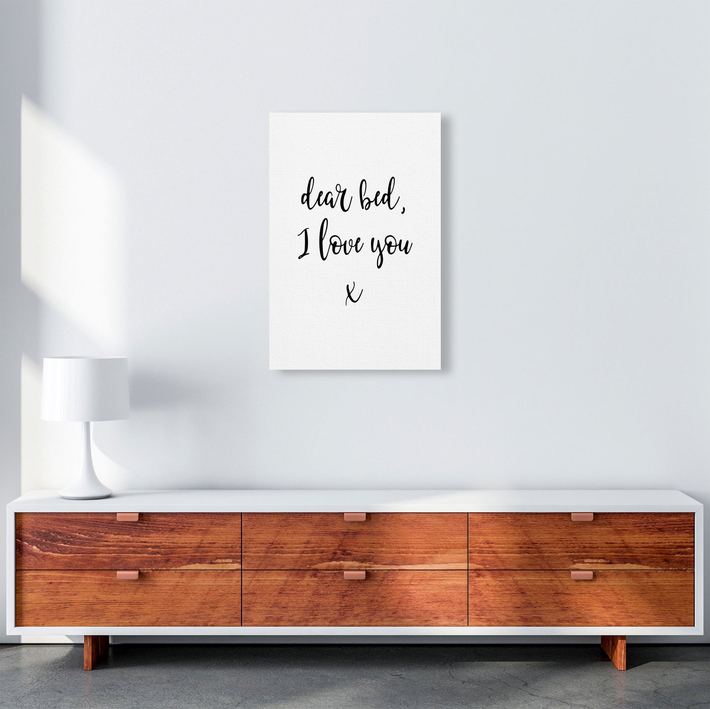 Skorter | Dear bed, I love you Framed typography wall art print