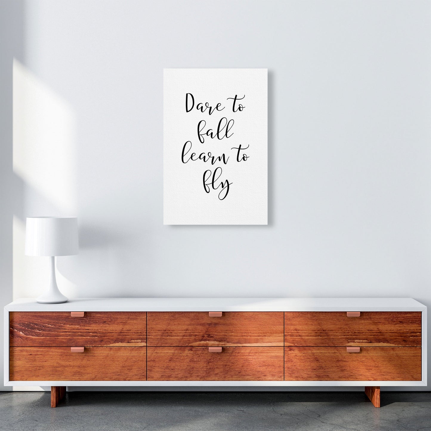 Skorter | Dare To Fall Dream To Fly Framed Typography Wall Art Print