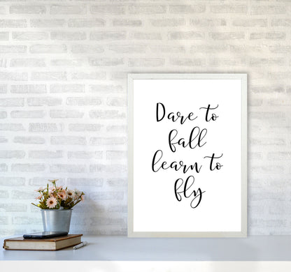 Skorter | Dare To Fall Dream To Fly Framed Typography Wall Art Print