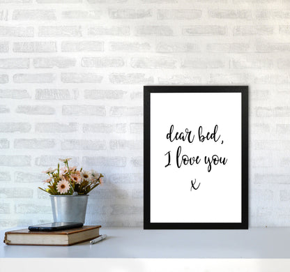 Skorter | Dear bed, I love you Framed typography wall art print