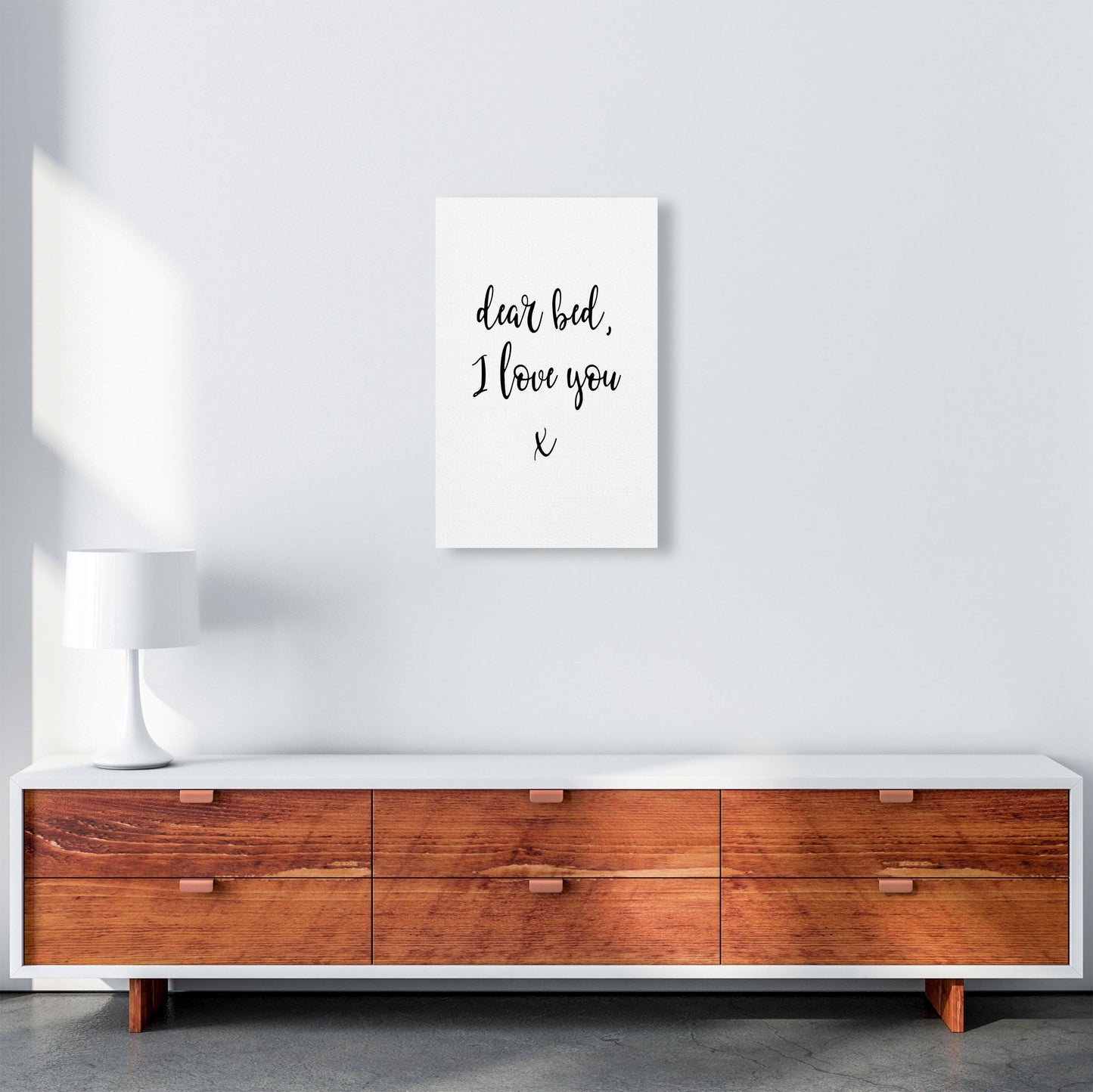 Skorter | Dear bed, I love you Framed typography wall art print
