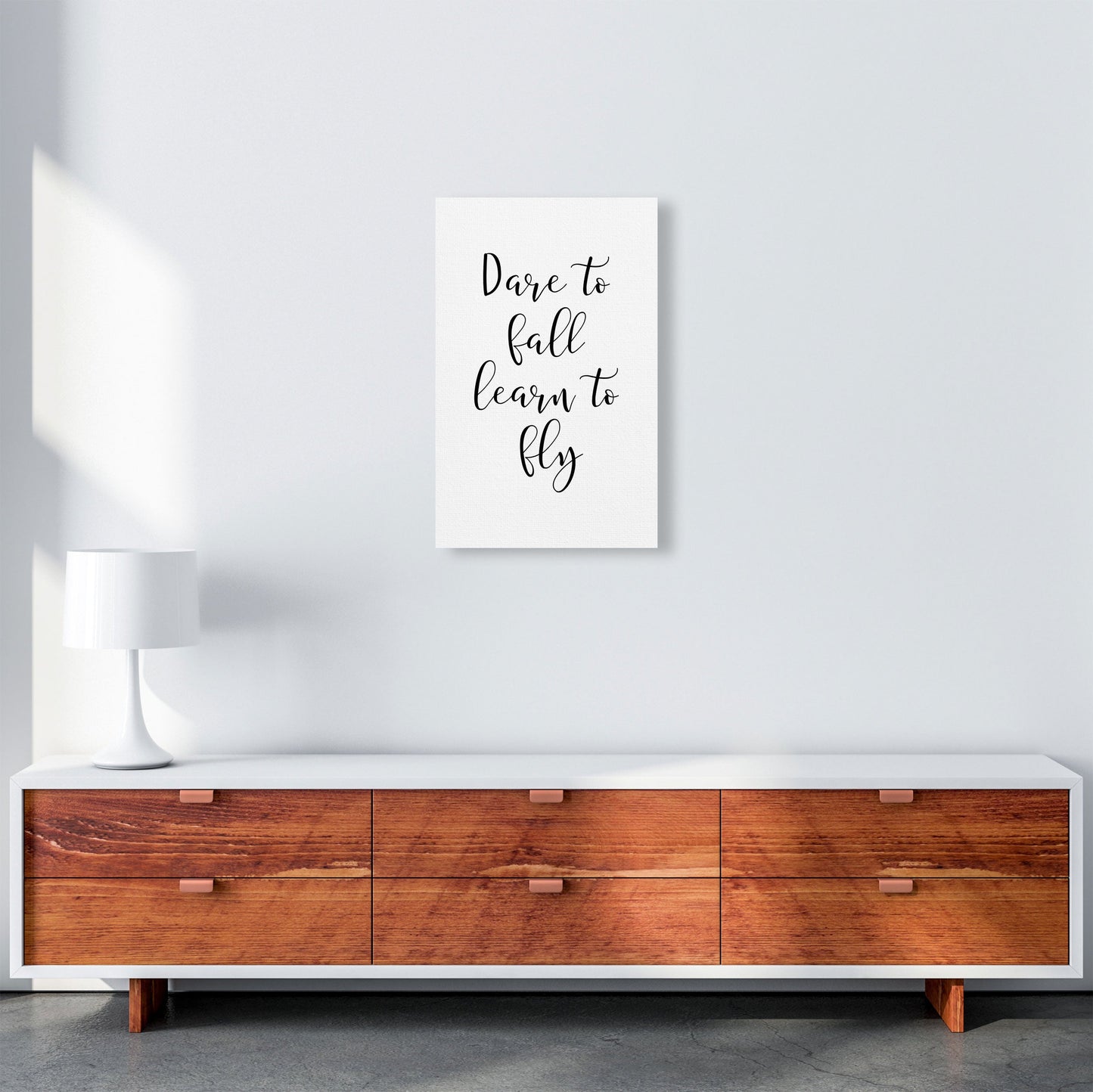 Skorter | Dare To Fall Dream To Fly Framed Typography Wall Art Print