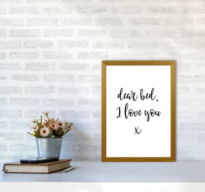 Skorter | Dear bed, I love you Framed typography wall art print