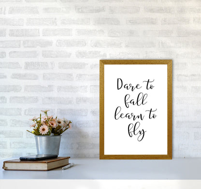 Skorter | Dare To Fall Dream To Fly Framed Typography Wall Art Print