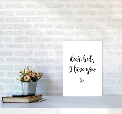Skorter | Dear bed, I love you Framed typography wall art print