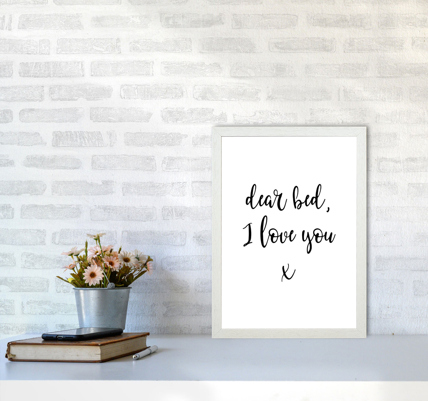 Skorter | Dear bed, I love you Framed typography wall art print