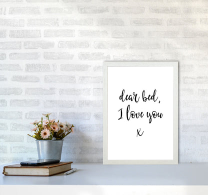 Skorter | Dear bed, I love you Framed typography wall art print