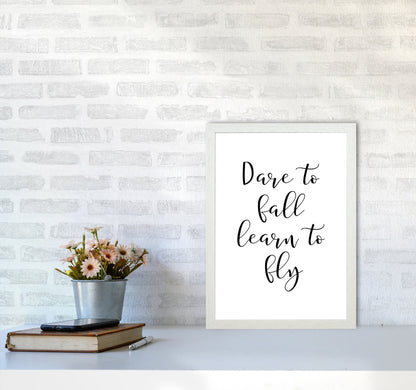Skorter | Dare To Fall Dream To Fly Framed Typography Wall Art Print