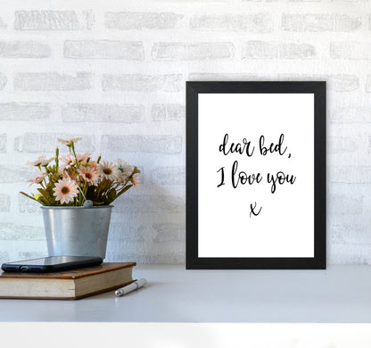 Skorter | Dear bed, I love you Framed typography wall art print