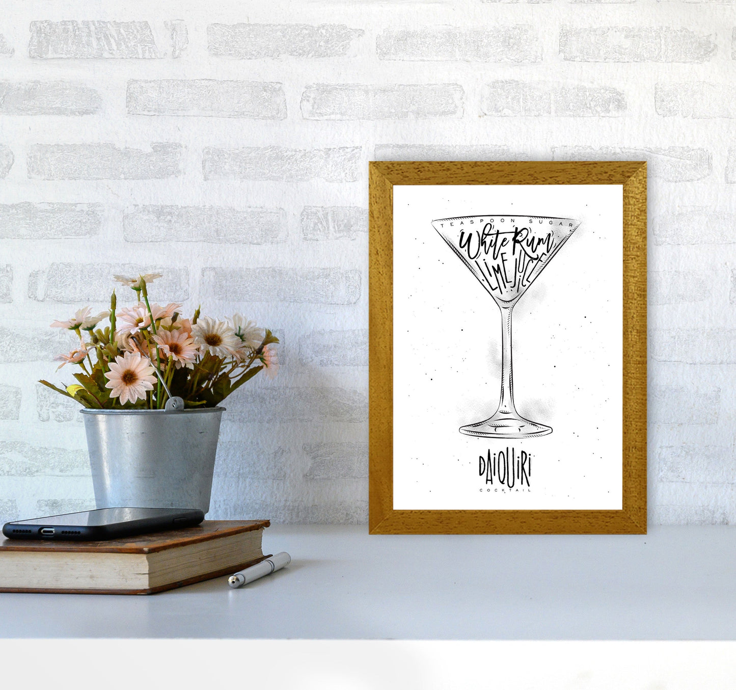 Skorter | Daiquiri Cocktail Modern Print, Framed Kitchen Wall Art