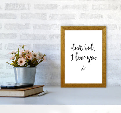 Skorter | Dear bed, I love you Framed typography wall art print