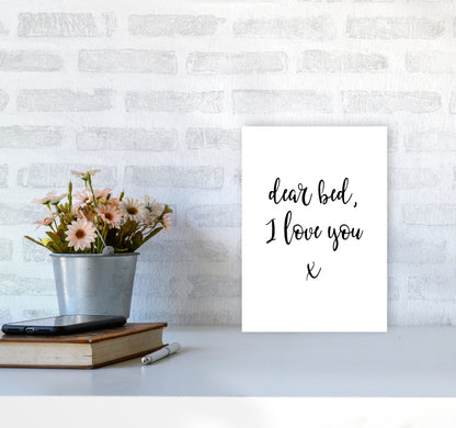 Skorter | Dear bed, I love you Framed typography wall art print