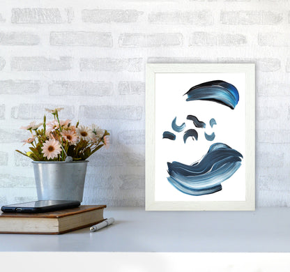 Skorter | Dark Blue and Gray Abstract Brushstrokes Modern Print
