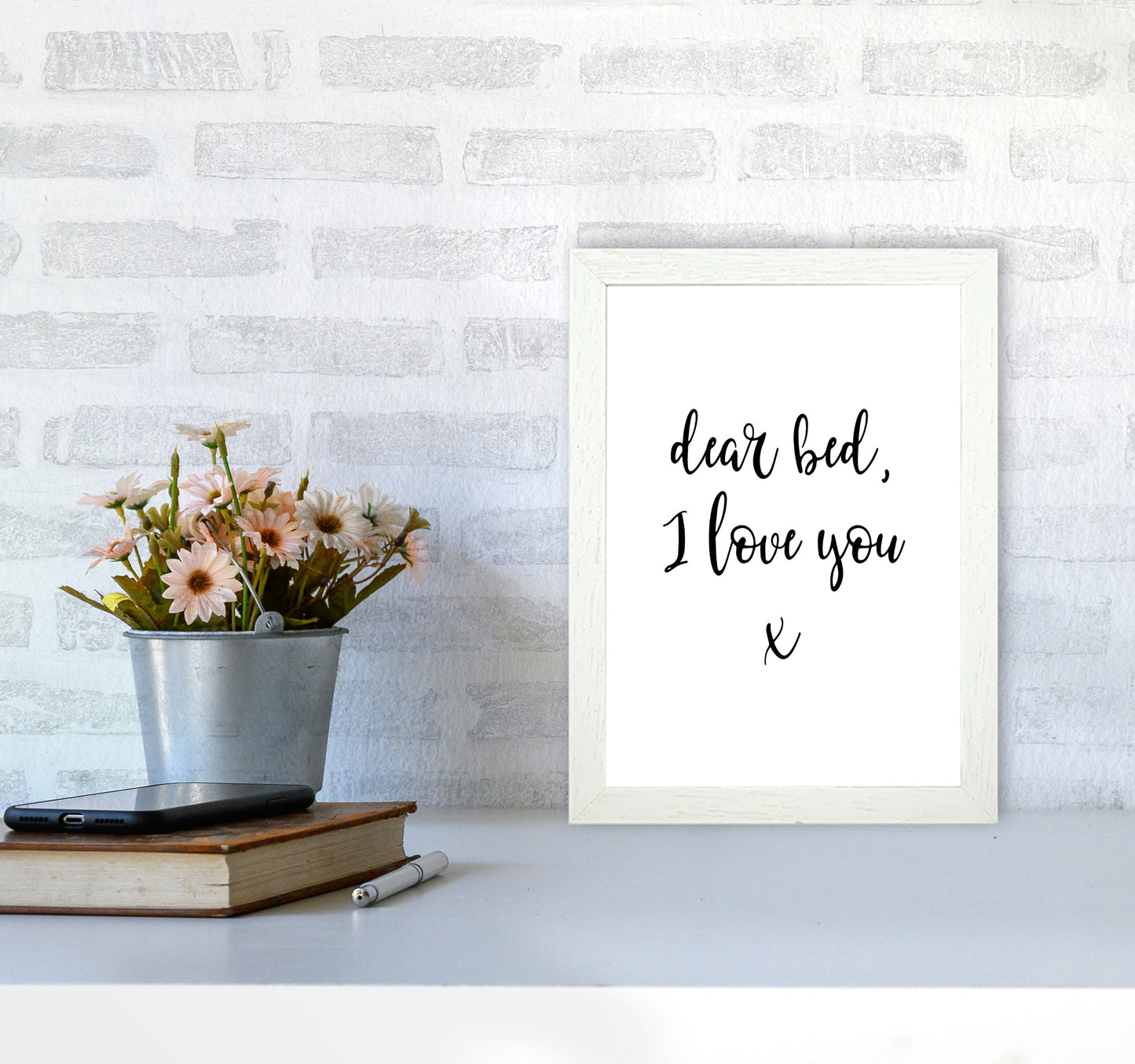 Skorter | Dear bed, I love you Framed typography wall art print