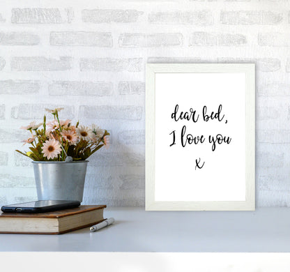 Skorter | Dear bed, I love you Framed typography wall art print