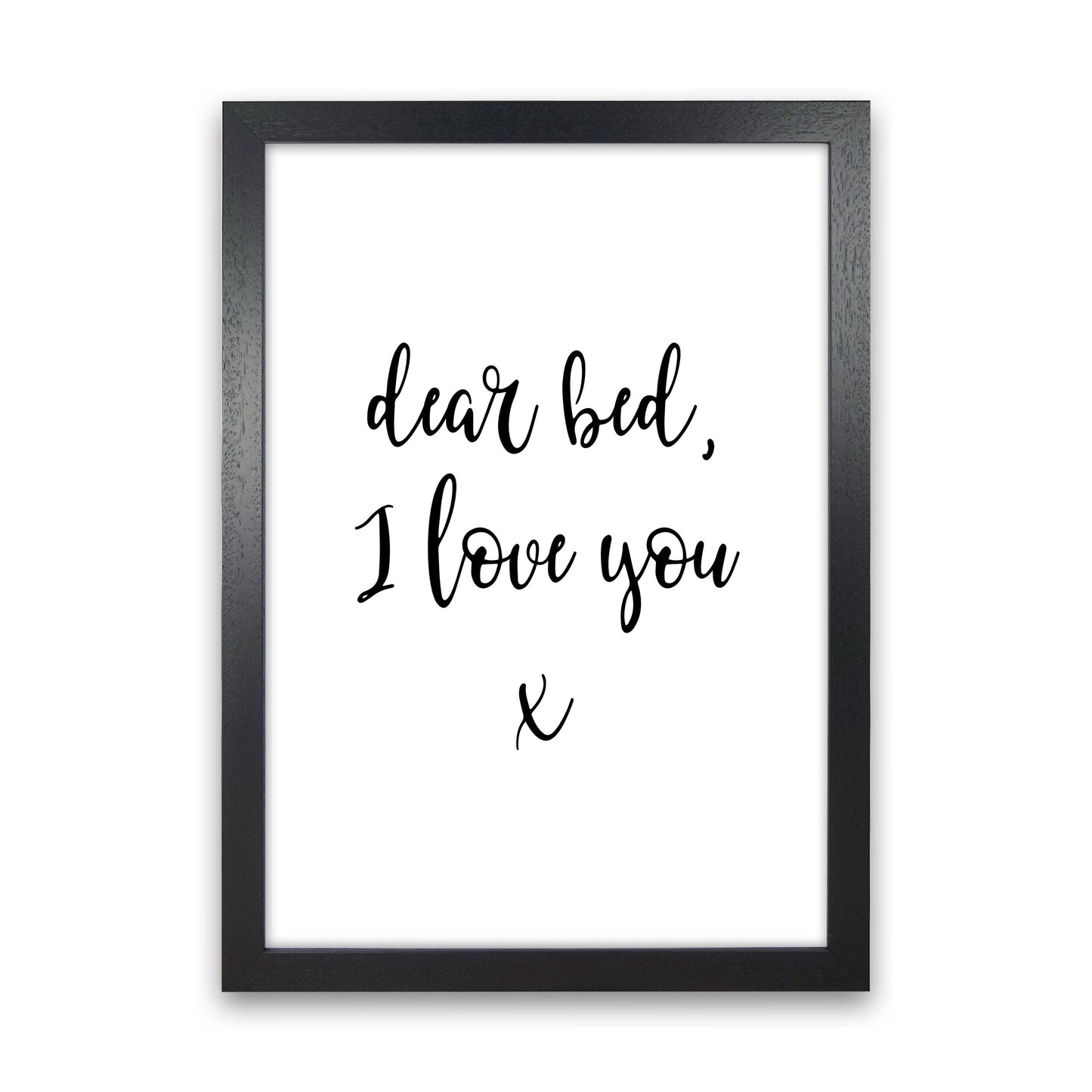 Skorter | Dear bed, I love you Framed typography wall art print