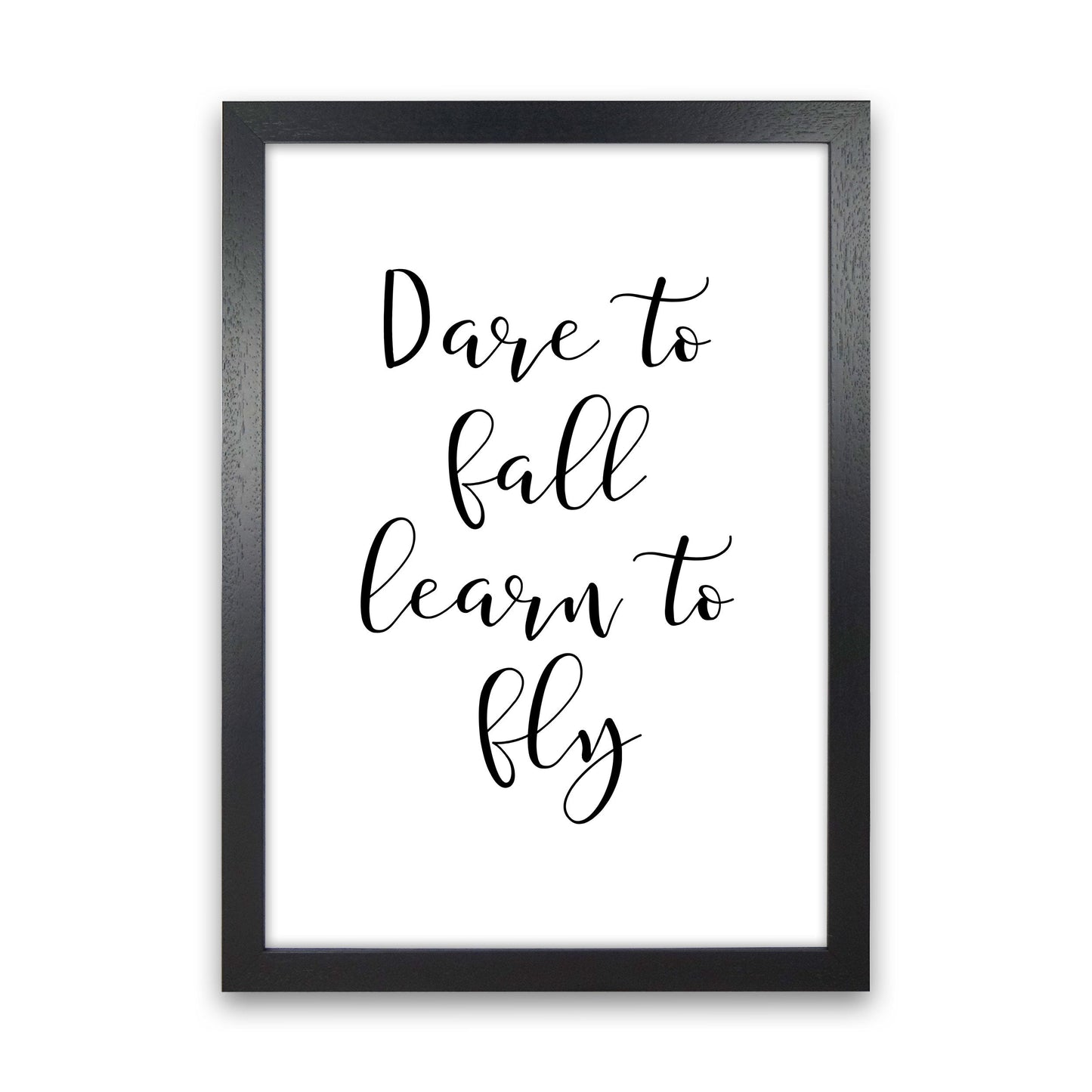 Skorter | Dare To Fall Dream To Fly Framed Typography Wall Art Print