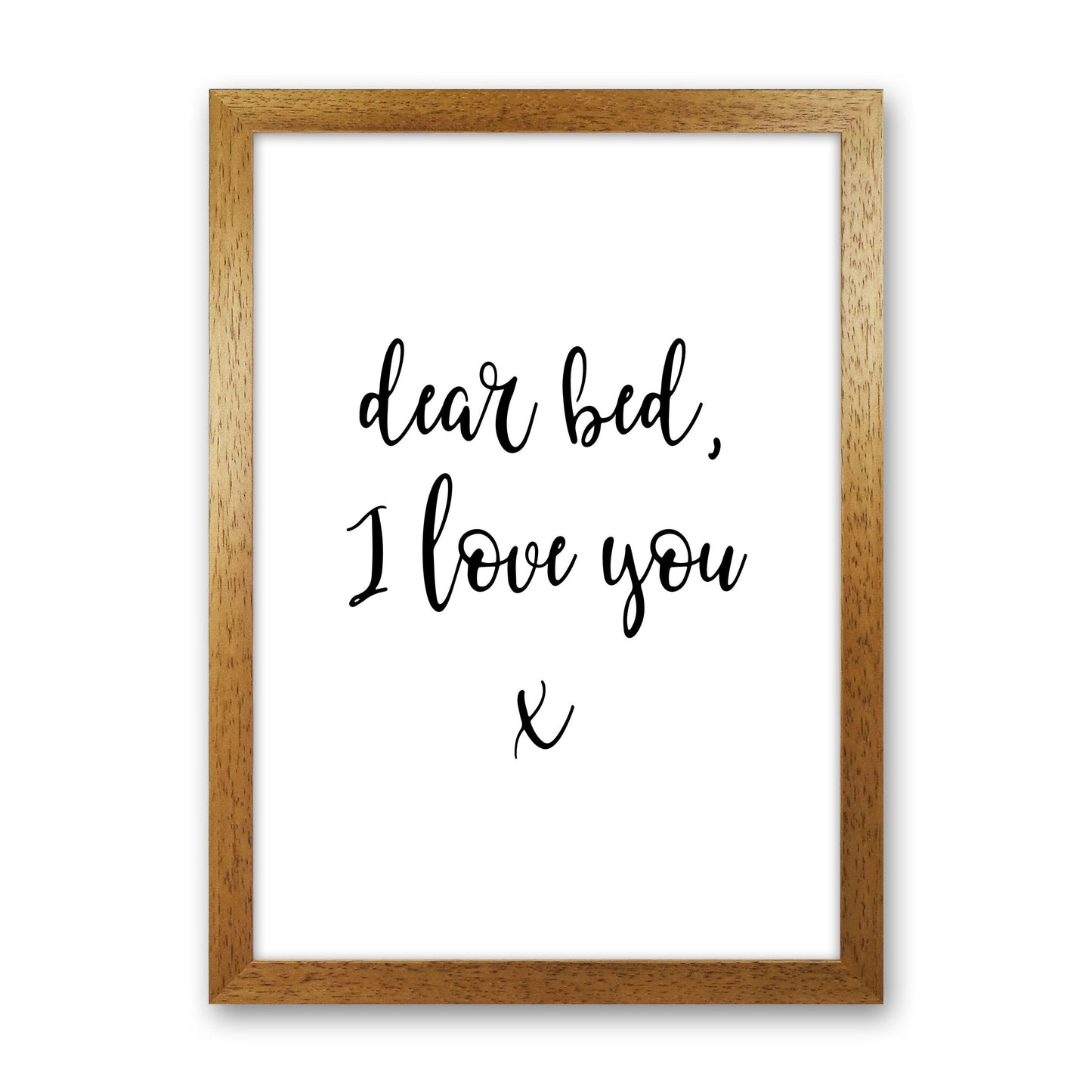 Skorter | Dear bed, I love you Framed typography wall art print