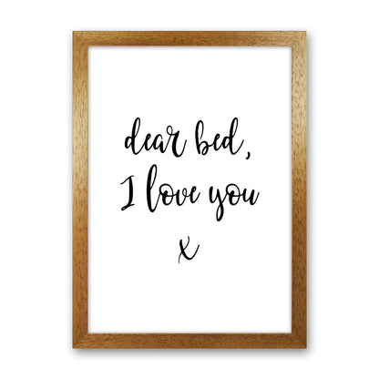 Skorter | Dear bed, I love you Framed typography wall art print