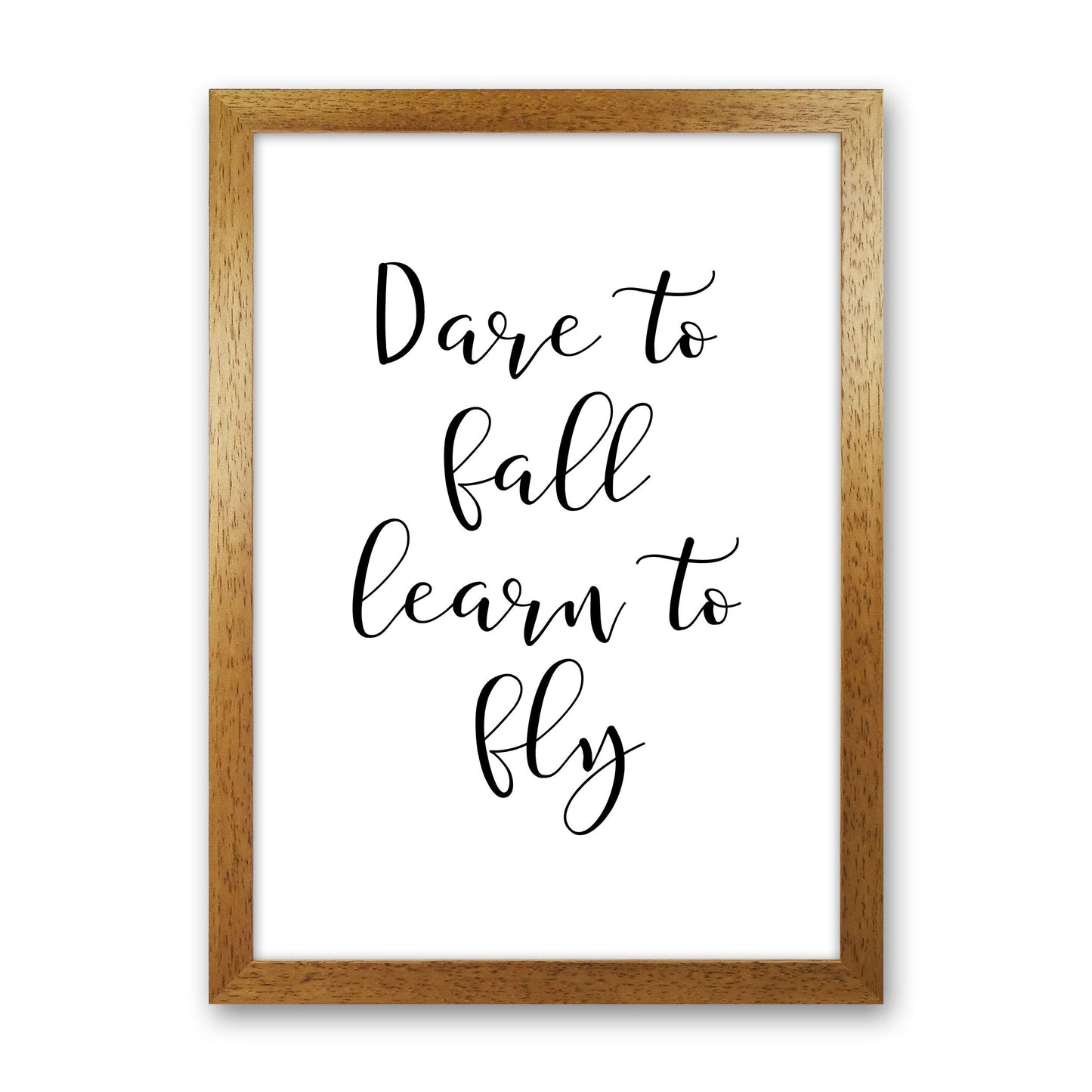 Skorter | Dare To Fall Dream To Fly Framed Typography Wall Art Print