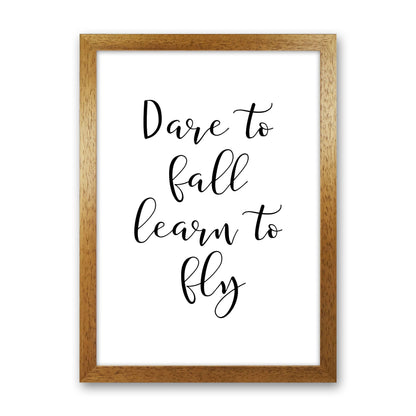 Skorter | Dare To Fall Dream To Fly Framed Typography Wall Art Print