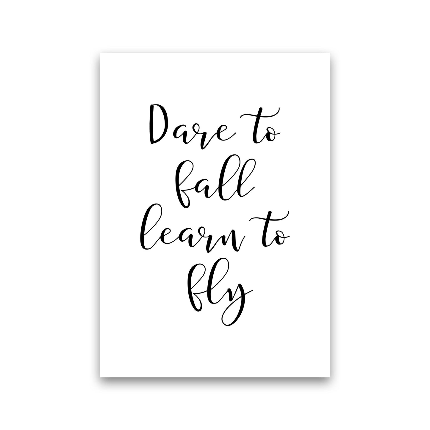 Skorter | Dare To Fall Dream To Fly Framed Typography Wall Art Print