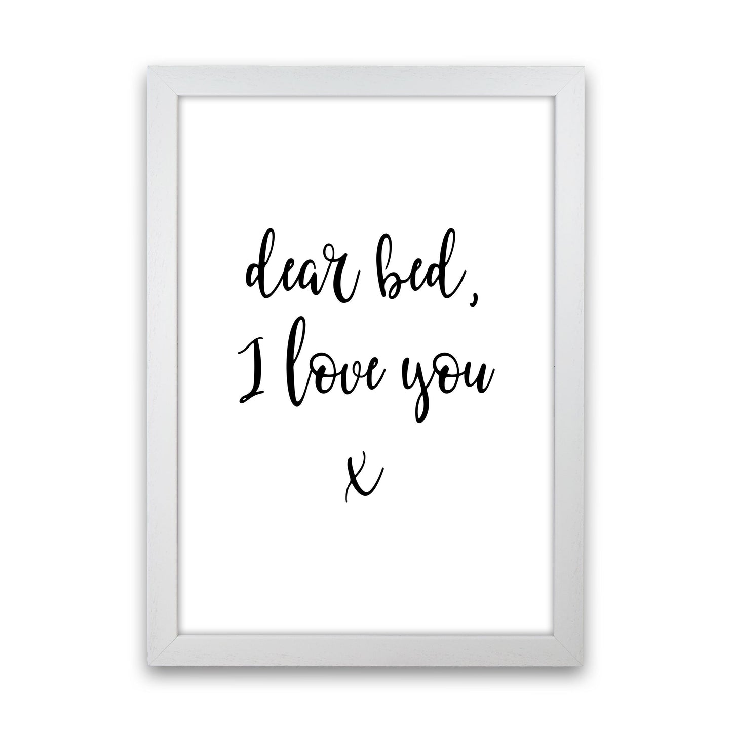 Skorter | Dear bed, I love you Framed typography wall art print