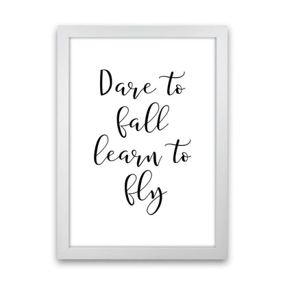 Skorter | Dare To Fall Dream To Fly Framed Typography Wall Art Print