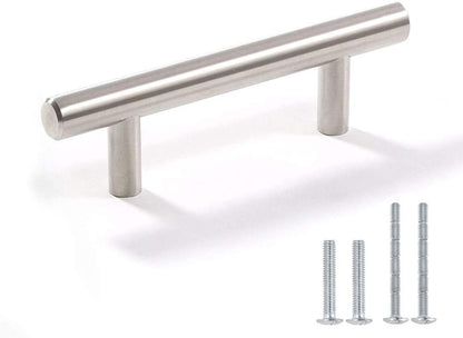 Skorter | Brushed Nickel Modern Stainless Steel Drawer Hardware T-Bar Handles