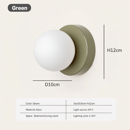 Skorter | PearlPop Wall Light – White Glass Orb LED Wall Sconce for Modern Interiors