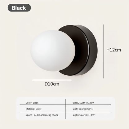 Skorter | PearlPop Wall Light – White Glass Orb LED Wall Sconce for Modern Interiors