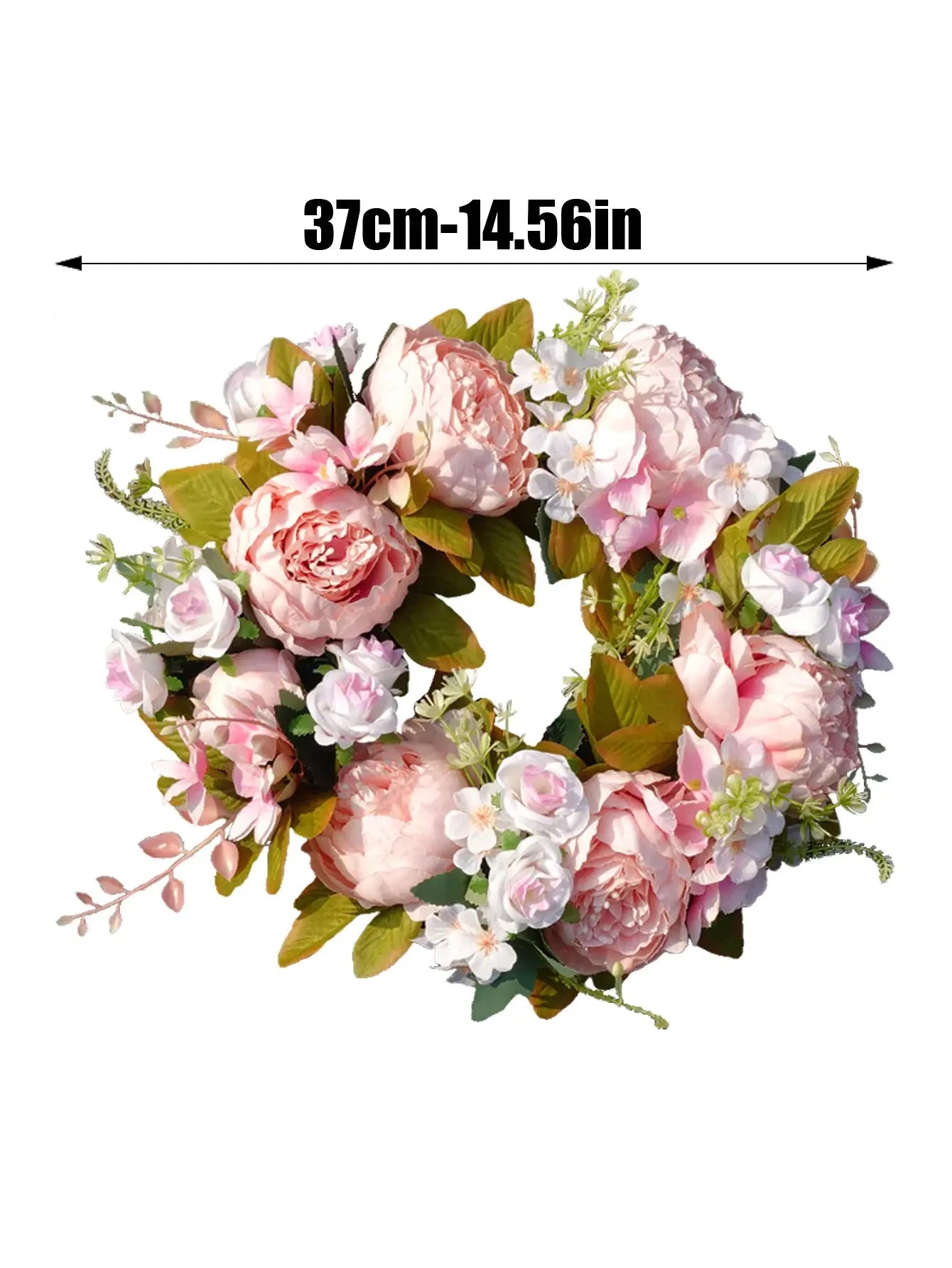 Skorter | AutumnGlow Autumn Wreath - Artificial Wreath with Realistic Peonies for Outdoors