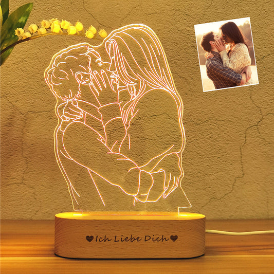 Skorter | Personalized Custom Photo 3D Lamp Text Customized Bedroom Night Light Wedding Anniversary Birthday Gift