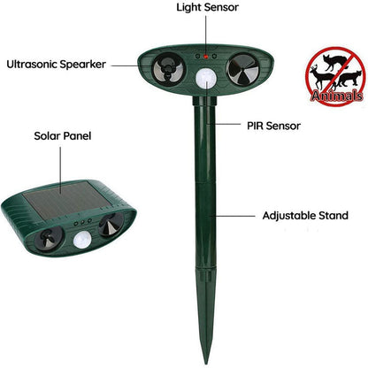 Skorter | Raccoon Outdoor Ultrasonic Repeller - Solar-powered Ultrasonic Animal and Pest Control - Get rid of raccoons within 48 hours