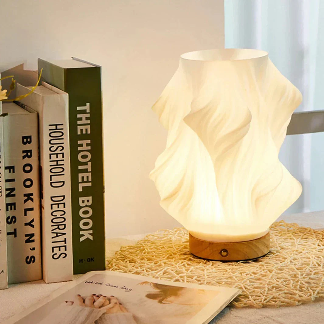 Skorter | LunaSwirl | Luxury Modern Swirl LED Table Lamp – Elegant Ambient Lighting