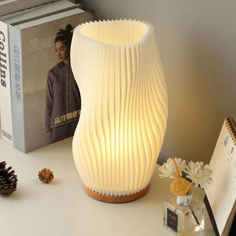 Skorter | LunaSwirl | Luxury Modern Swirl LED Table Lamp – Elegant Ambient Lighting