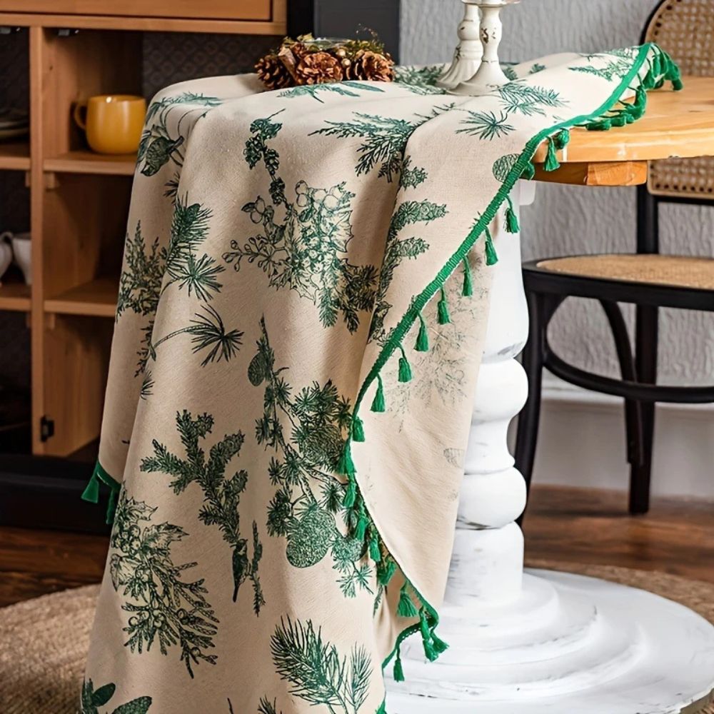 Skorter | Pine Cone Print Round Tablecloth
