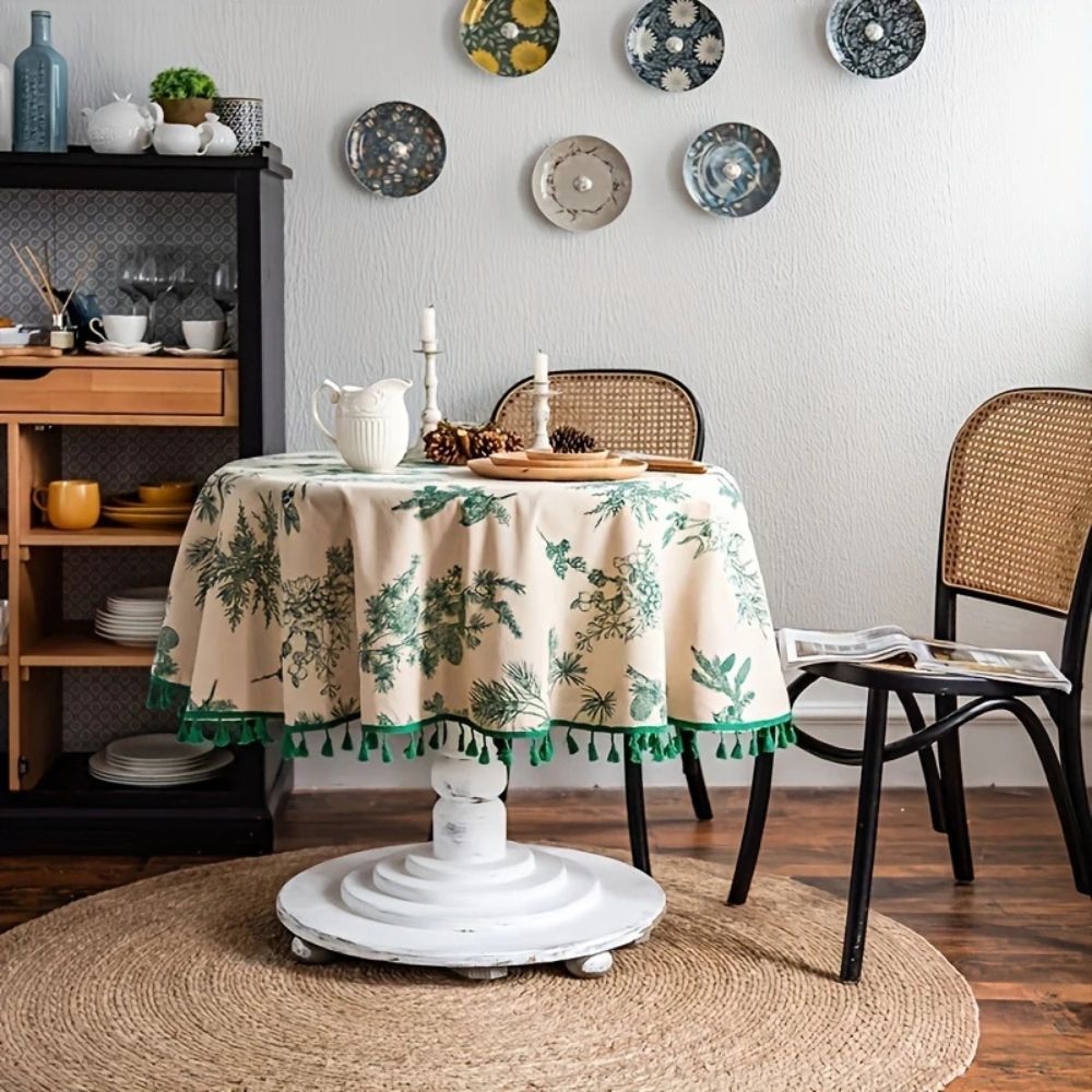 Skorter | Pine Cone Print Round Tablecloth