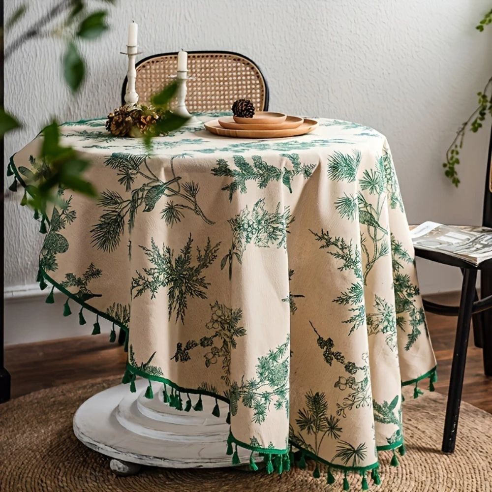 Skorter | Pine Cone Print Round Tablecloth